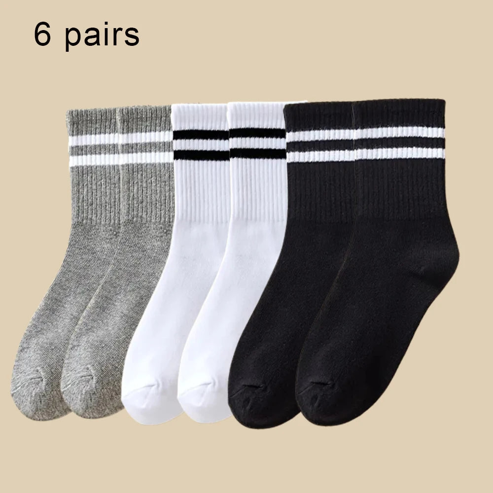 Mid Length Cotton Socks – Solid Color Business Casual for Daily Wear