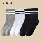 Mid Length Cotton Socks – Solid Color Business Casual for Daily Wear