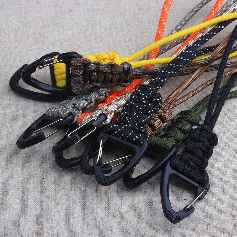 Braided Paracord Keychain – 20cm Military Nylon Lanyard for Outdoor Gear