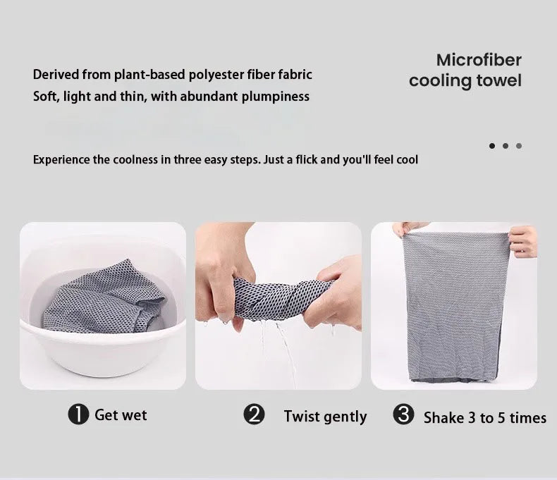 Round Microfiber Golf Towel – Silicone Wrapped Cooling Towel for Sports Fitness
