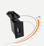 Waterproof USB Car Charger – 2.4A Power Socket for Motorcycle RV and Boat