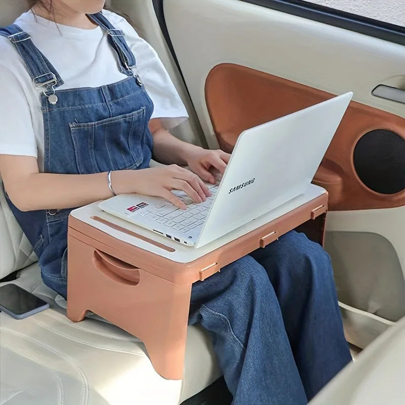 Folding Lap Desk – Portable Laptop Tray with Storage for Bed Work