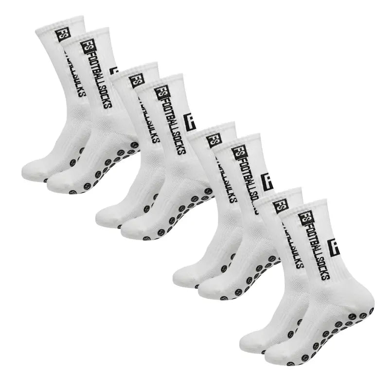 Anti-Slip Athletic Socks – Cotton Grip Crew for Soccer and Basketball