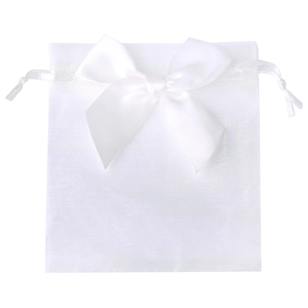 Organza Drawstring Gift Bags – Bowknot Pouches for Wedding Jewelry Packing