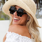 Retro Sunflower Round Sunglasses – Floral Festival Shades for Women