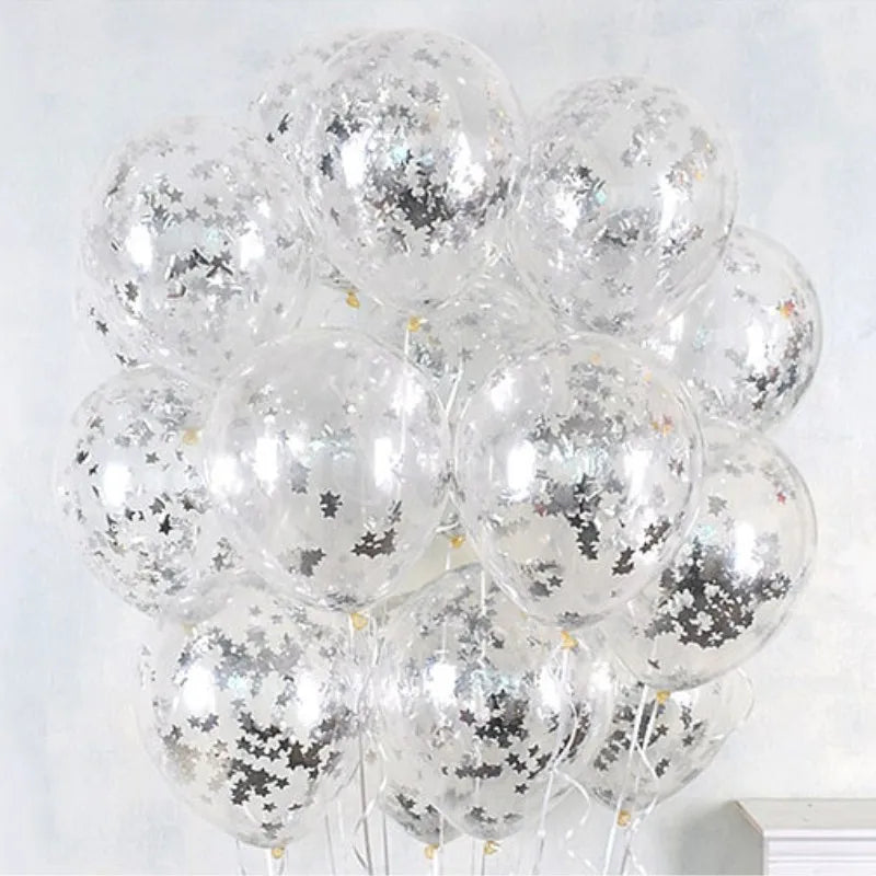 Gold Glitter Confetti Latex Balloons – 12 Inch Decor for Wedding Birthday Party