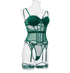 Mesh Lingerie Bodysuit Set – Backless Lace 3 Piece Lingerie for Women