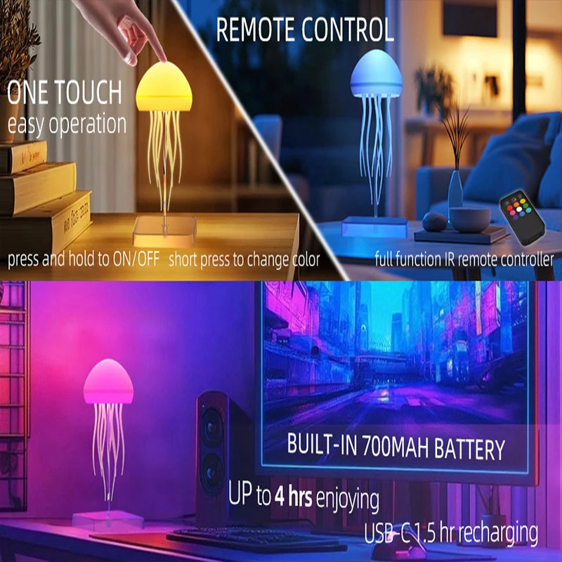 LED Jellyfish Lamp – Color Changing Night Light for Home Decor