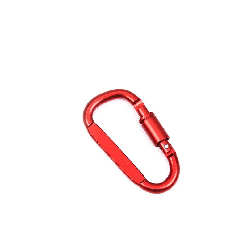 Aluminum D-Shaped Carabiners – 8cm Tactical Clips for Outdoor Camping Gear