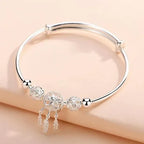 925 Sterling Silver Star Bracelet – Adjustable Double Layer for Party Jewelry