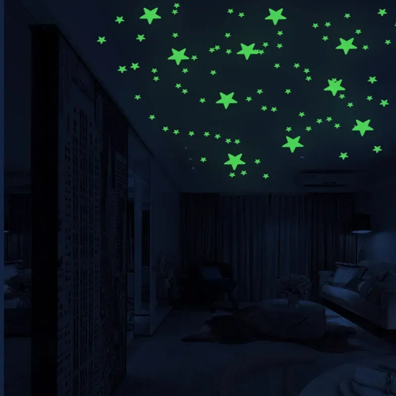 Glow in the Dark Wall Decals – Luminous Dots and Stars for Kids Bedroom Decor