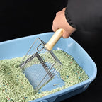 Stainless Steel Pet Litter Scoop – Long Handle Tool for Cat Hygiene