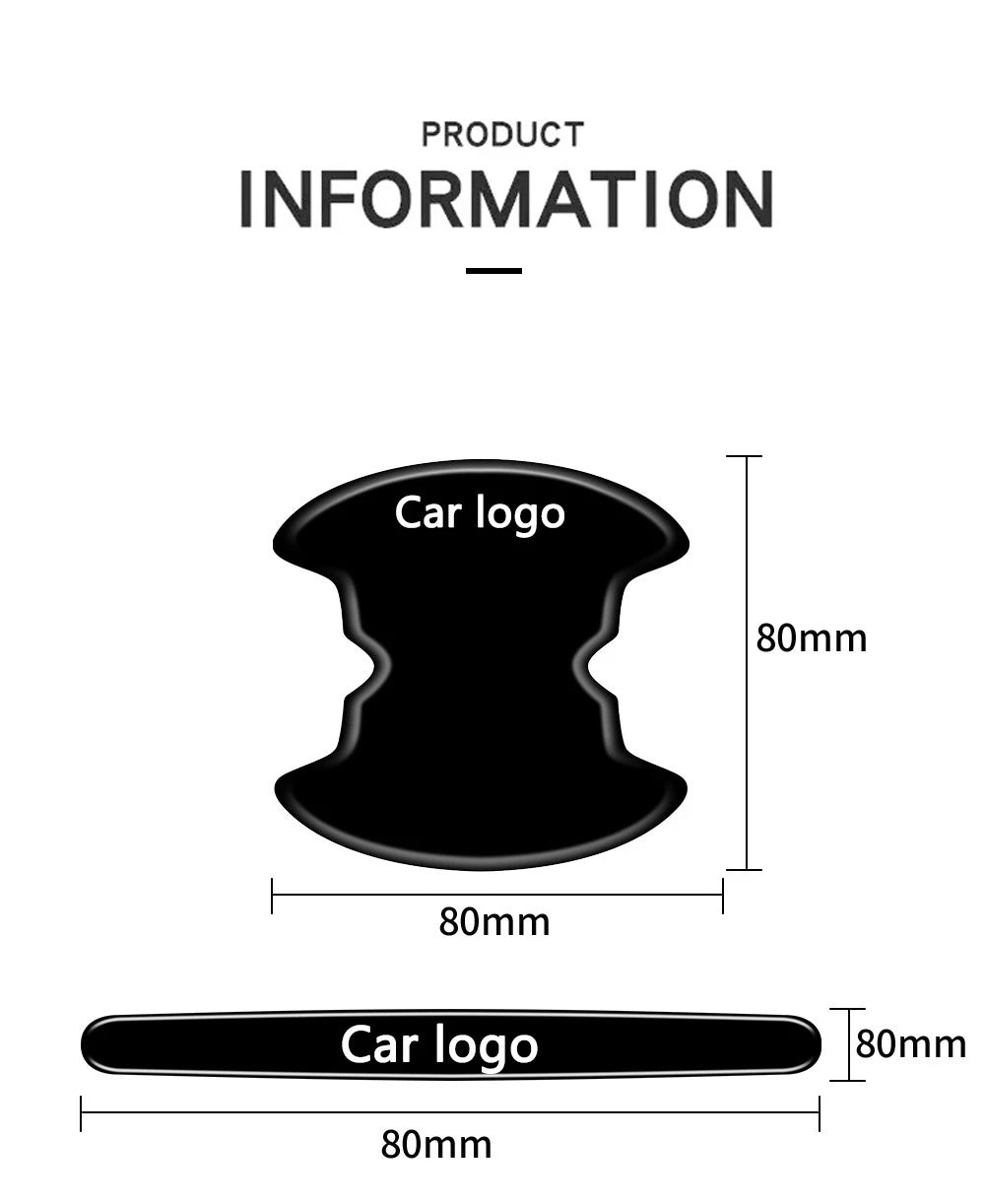 TPU Car Door Handle Protectors – Anti-Scratch Trim for Volkswagen Vehicles