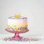 Mini Plastic Crown Topper – Pearl Tiara for Kids Cake and Hair Decoration