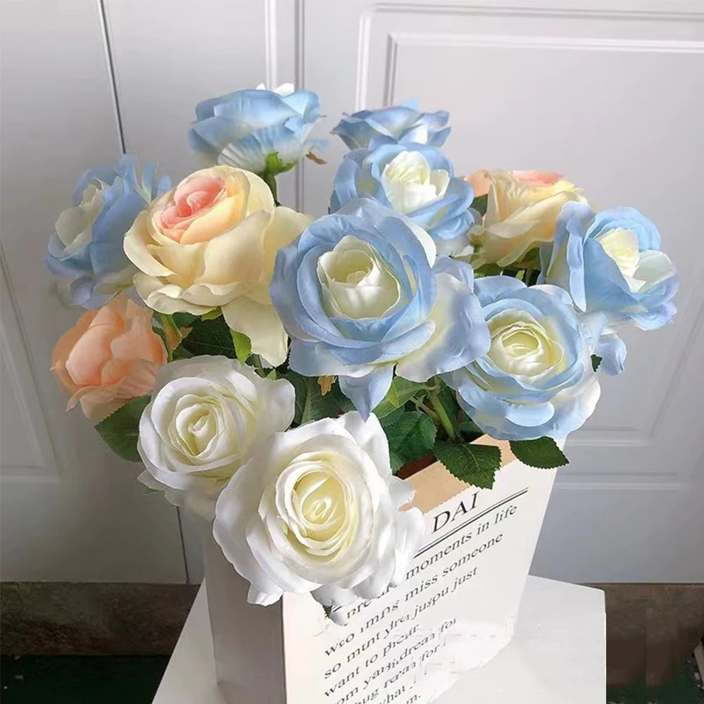 Artificial Silk Rose – Realistic Floral Decor for Weddings and Home Gifts