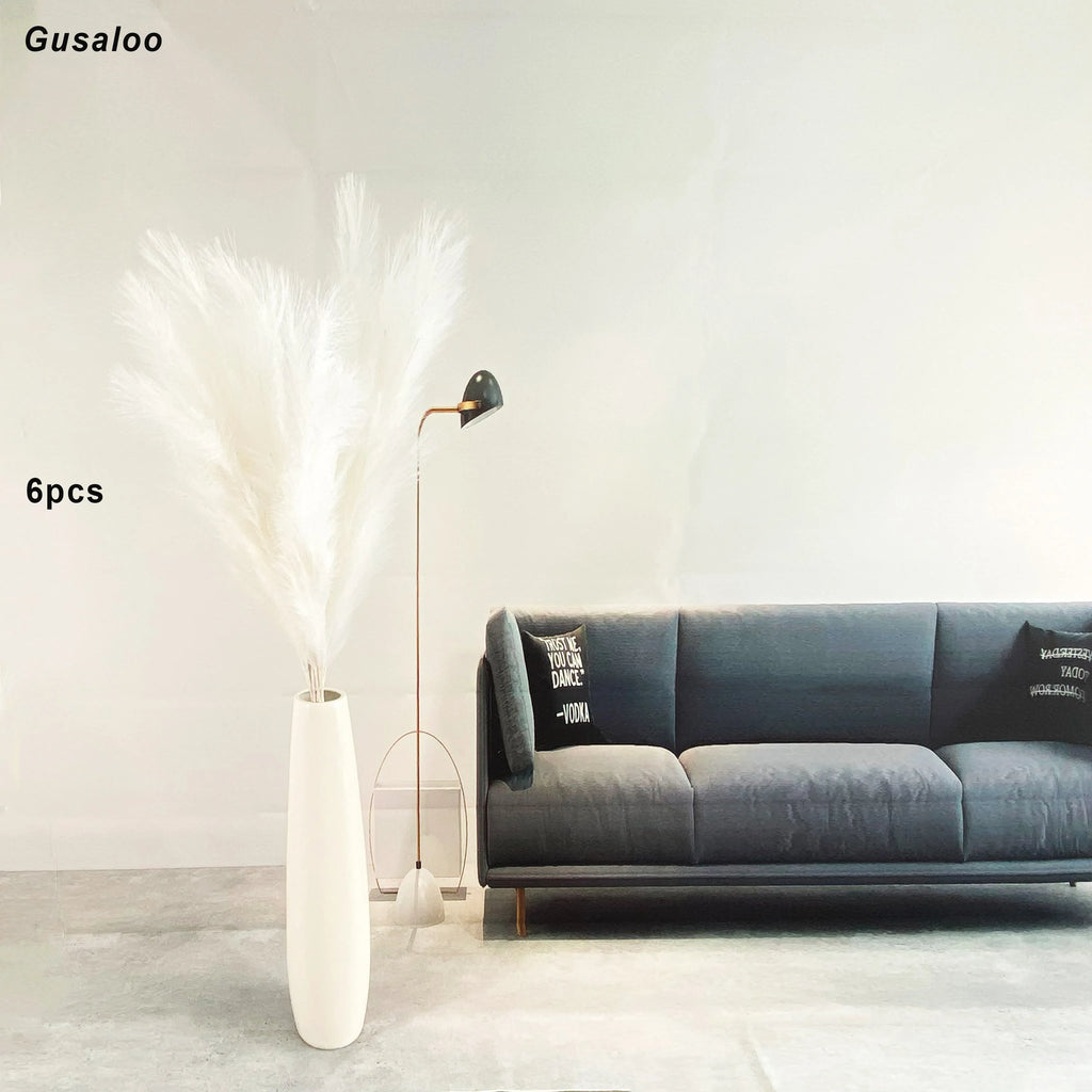 47" Faux Pampas Grass – Tall Fluffy Artificial Stems for Home Decor