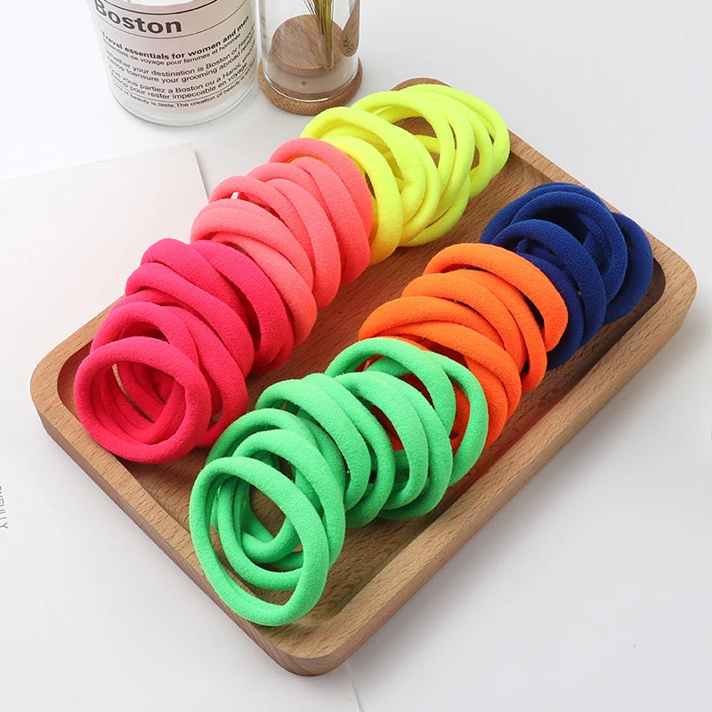 Nylon Elastic Hair Bands – Soft Ponytail Holders for Kids Hairstyles