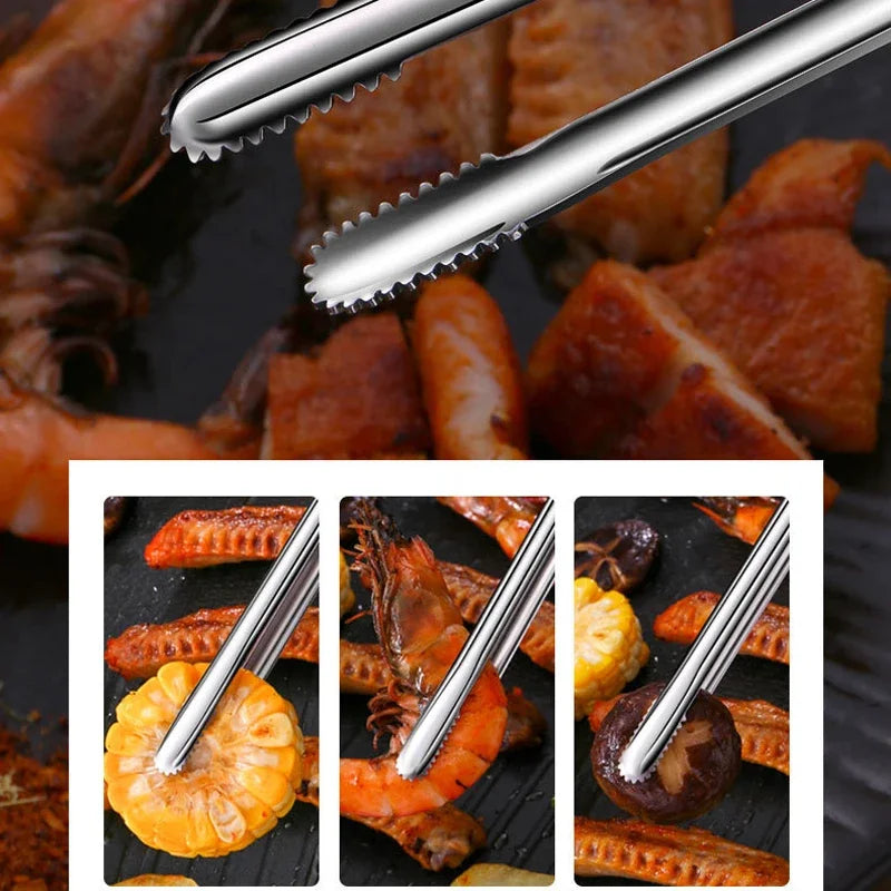 Stainless Steel BBQ Tongs – Multipurpose Kitchen Utensils for Grilling
