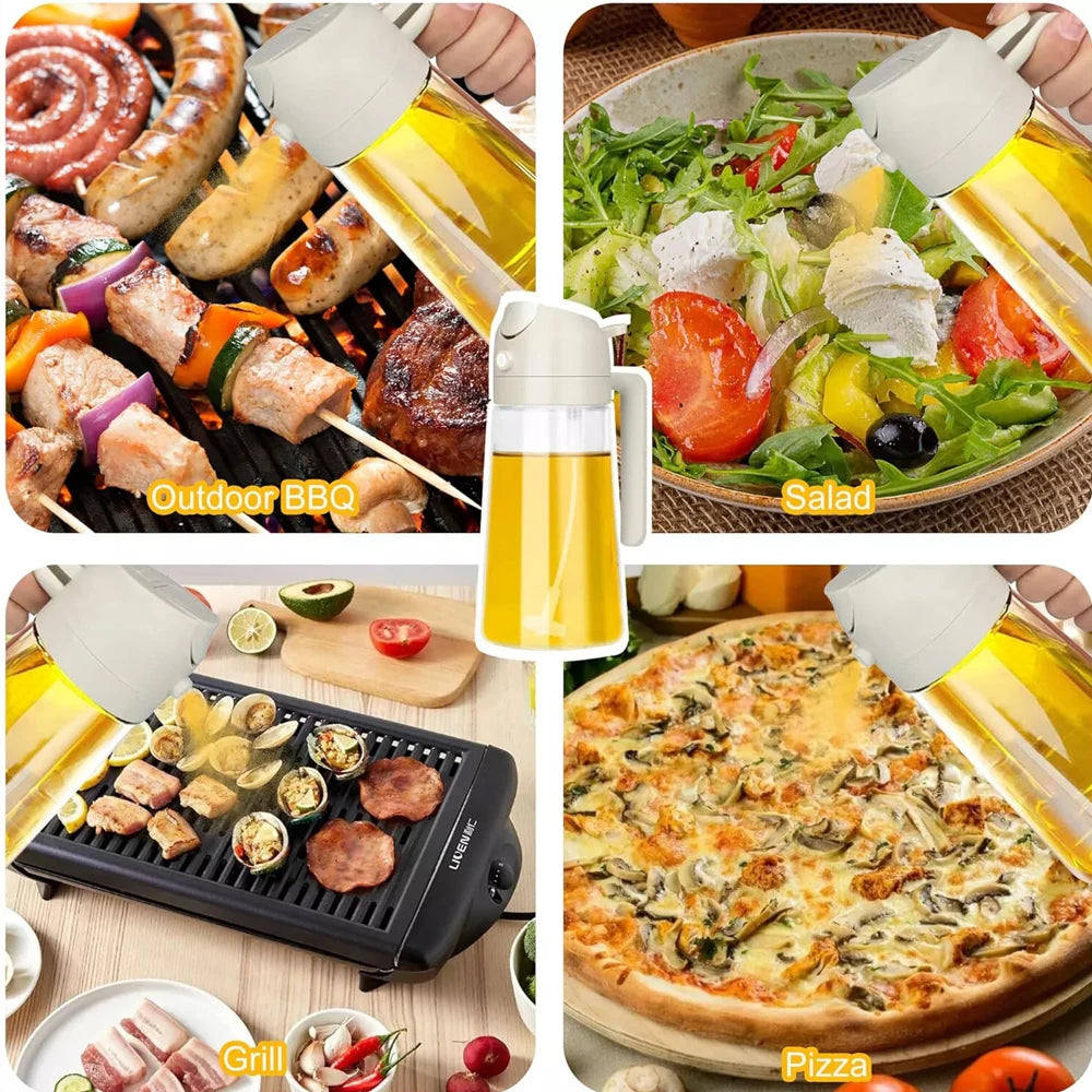 2-in-1 Oil Sprayer Dispenser – Plastic Kitchen Tool for BBQ and Cooking