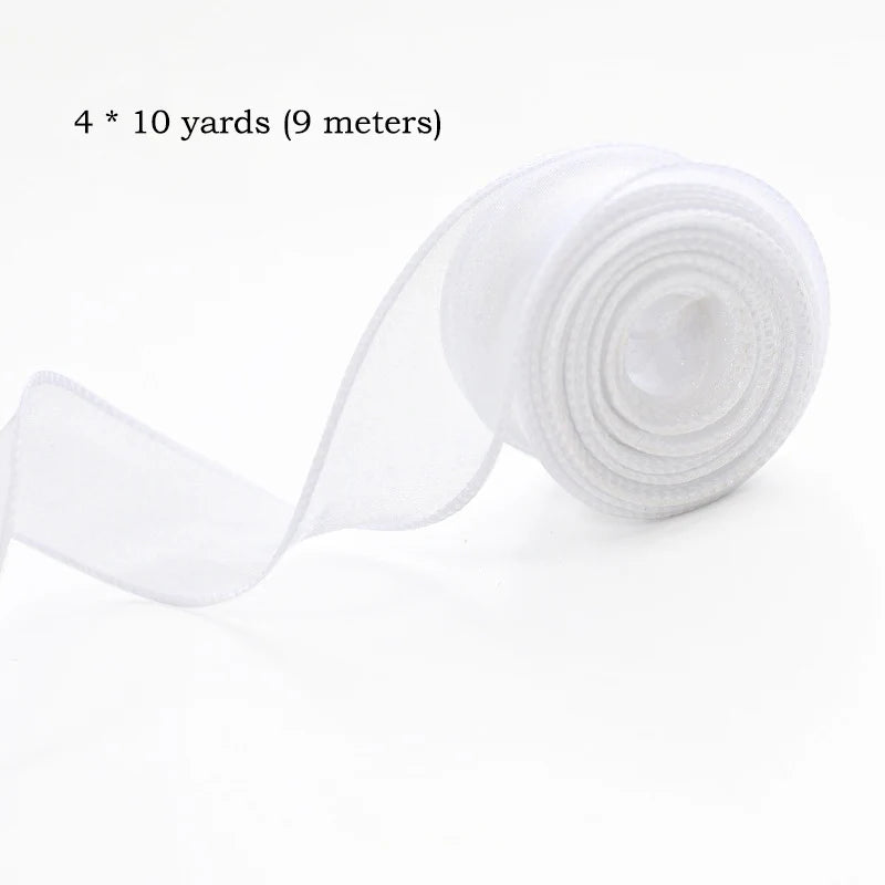 Chiffon Silk Ribbon – 10 Yard Organza Fabric for Wedding Decor and Crafting