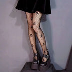 Cross Print Nylon Pantyhose – Gothic Lolita Tights for Cosplay Costume