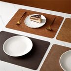 Faux Leather Placemats – Heat Resistant Non-Slip Table Mats for Dining Room
