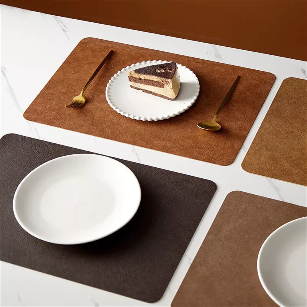 Faux Leather Placemats – Heat Resistant Non-Slip Table Mats for Dining Room