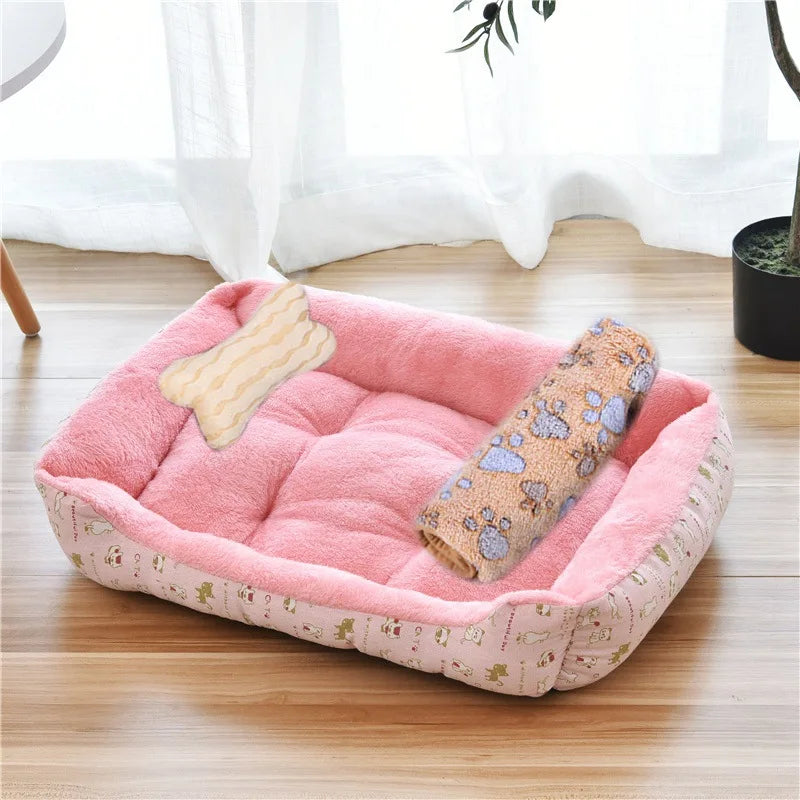 Large Square Dog Bed – Warm Soft Nest for Small Medium and Large Pets