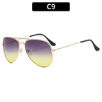 Double Bridge Aviator Sunglasses – Alloy Frame Gradient Lenses for Unisex Fashion