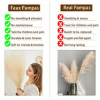 Faux Pampas Grass Decor – 39-inch Fluffy Reed Bouquet for Boho Home Wedding