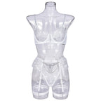 Lace Bra and Panty Set – Transparent Ruffle Lingerie for Sexy Boudoir Outfit