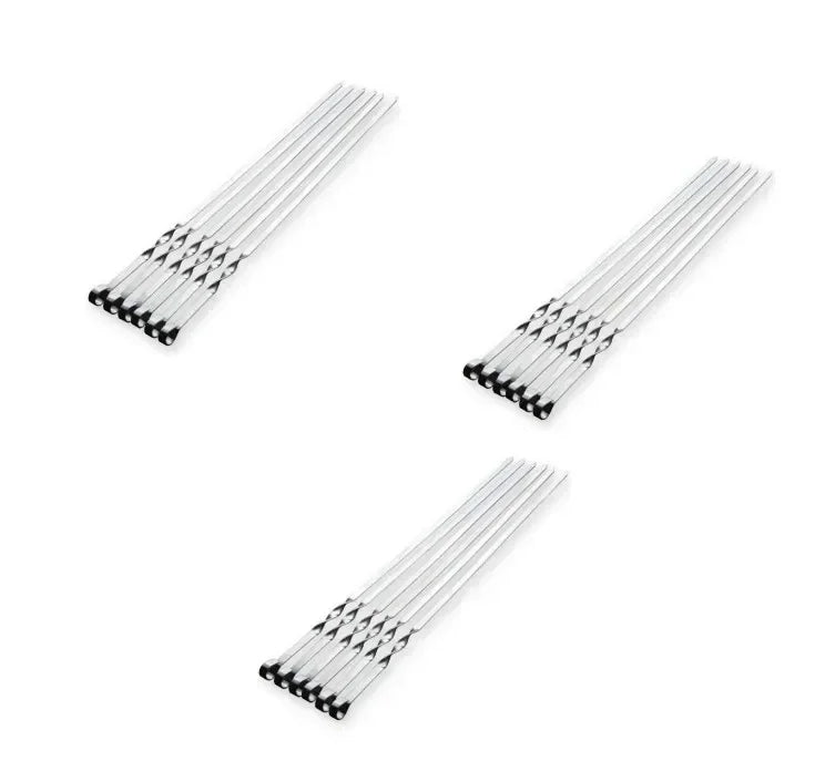 Stainless Steel BBQ Skewers – 55cm Long Handle Grill Sticks for Outdoor Cooking