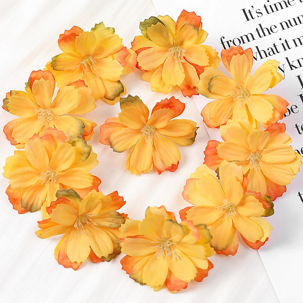Artificial Cherry Blossom Heads – Silk Floral Decor for Weddings and DIY
