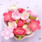Resin Cherry Blossom Flatbacks – Colorful DIY Stones for Scrapbook Crafts