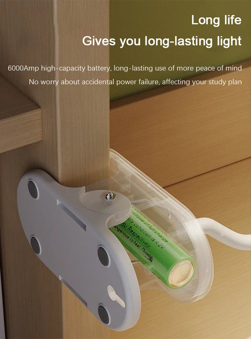 Rechargeable Clip-On LED Desk Lamp – Eye-Protection Light for Bedside Reading