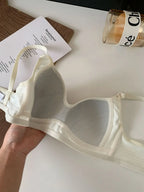 Seamless Cotton Wireless Bra – Breathable Gathered Underwear for Daily Comfort