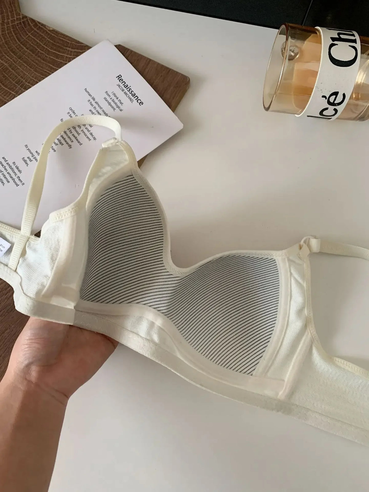 Seamless Cotton Wireless Bra – Breathable Gathered Underwear for Daily Comfort
