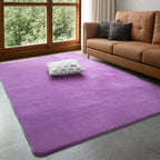 Coral Velvet Area Rug – Soft Rectangular Mat for Living Room and Bedroom