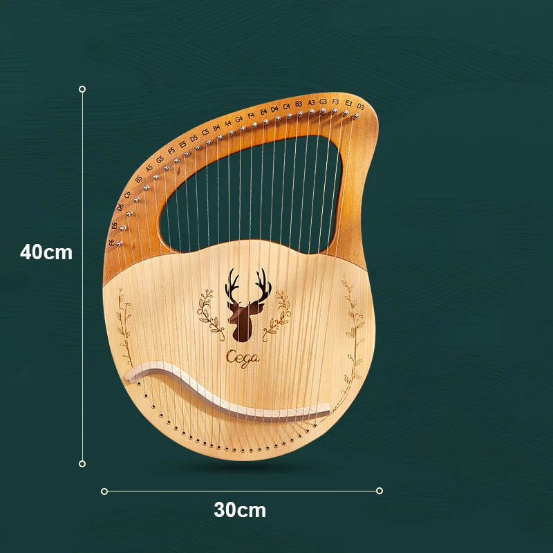 Mahogany Lyre Harp – 21 String Wooden Musical Instrument for Folk Music