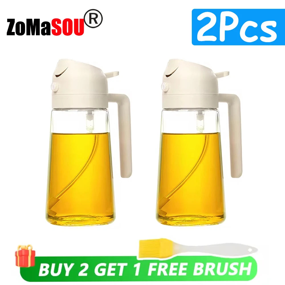 2-in-1 Oil Sprayer Dispenser – Plastic Kitchen Tool for BBQ and Cooking