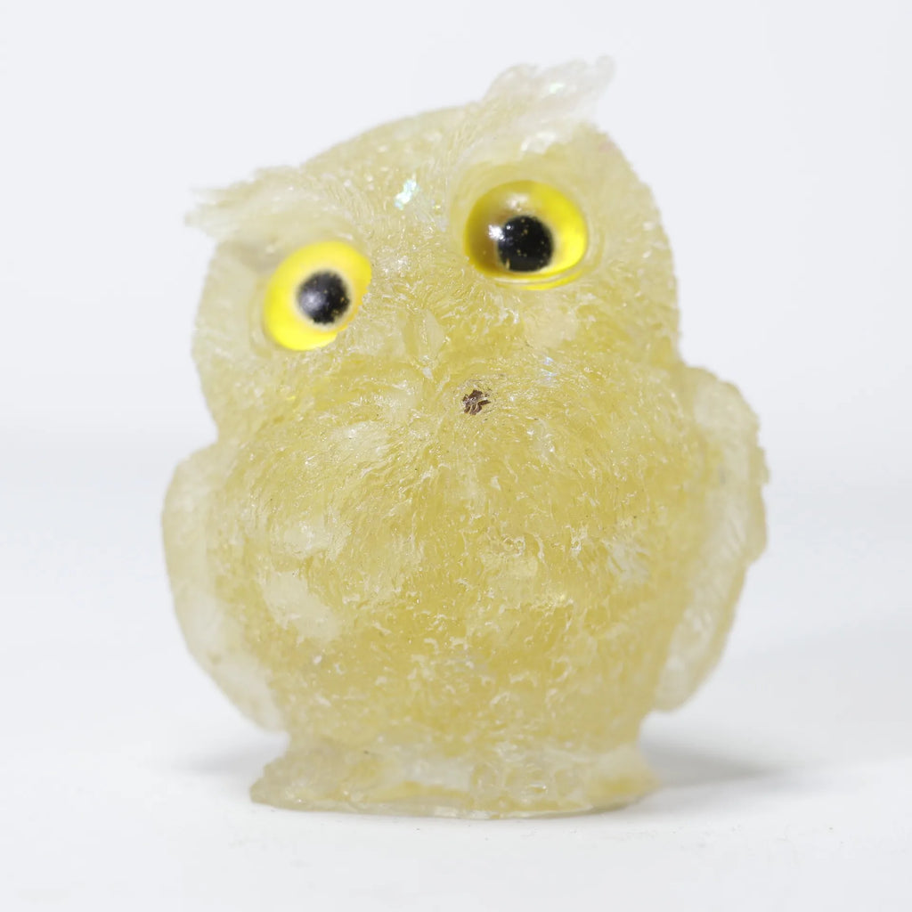 Crystal Owl Ornament – Natural Gemstone Figurine for Home Decor and Aquarium