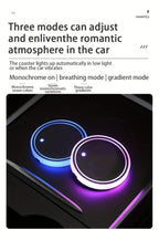 LED Car Cup Holder Coasters – Light Sensor Atmosphere Mats for Auto Interior