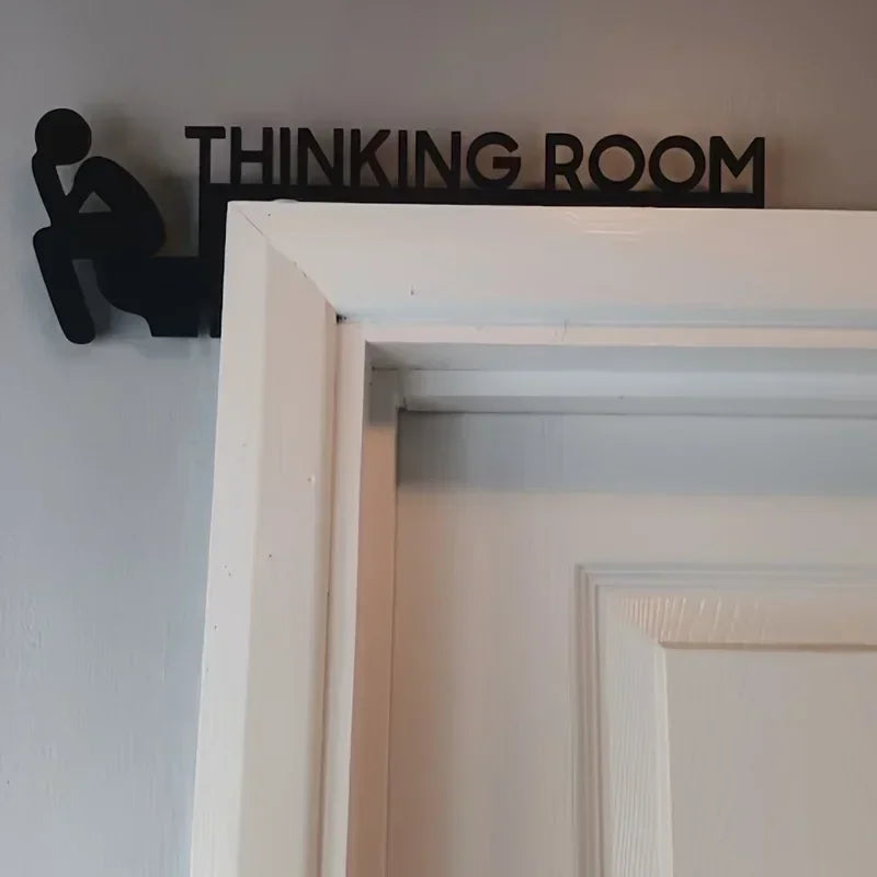 Thinking Room Toilet Sign – Modern Wall Mount Plaque for Bathroom Decor