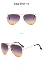 Double Bridge Aviator Sunglasses – Alloy Frame Gradient Lenses for Unisex Fashion