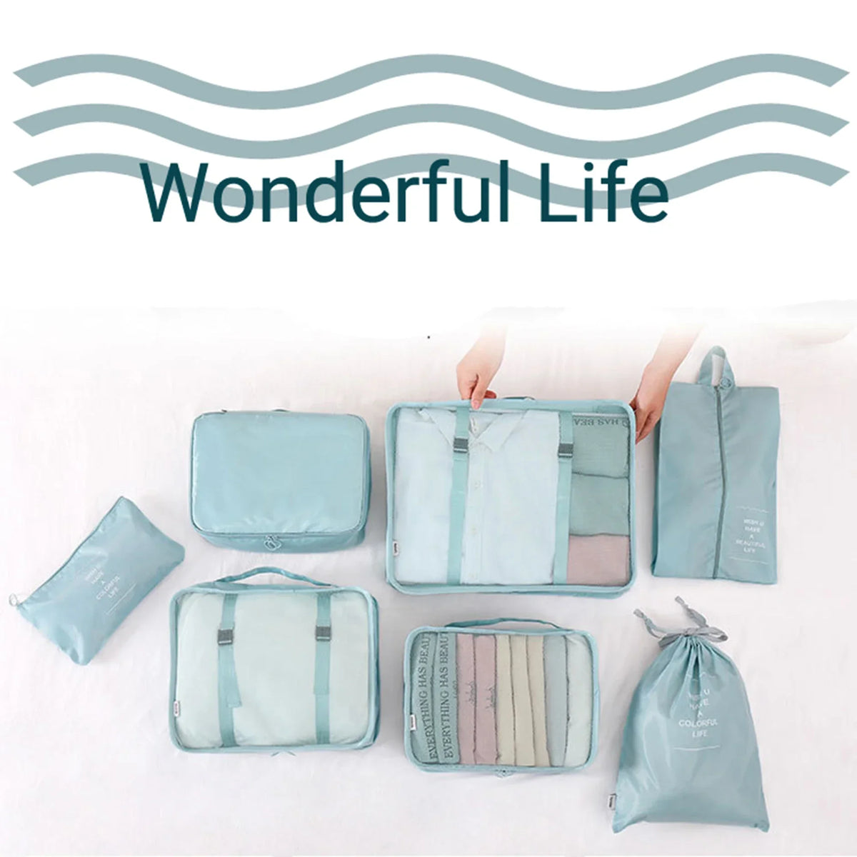 Mesh Travel Packing Cubes – Luggage Organizer Set for Suitcase Storage