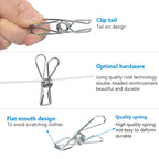 Stainless Steel Clothespins – Heavy Duty Metal Pegs for Laundry Drying