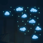 Luminous Cloud and Star Wall Stickers – Glow in the Dark Nursery Decor