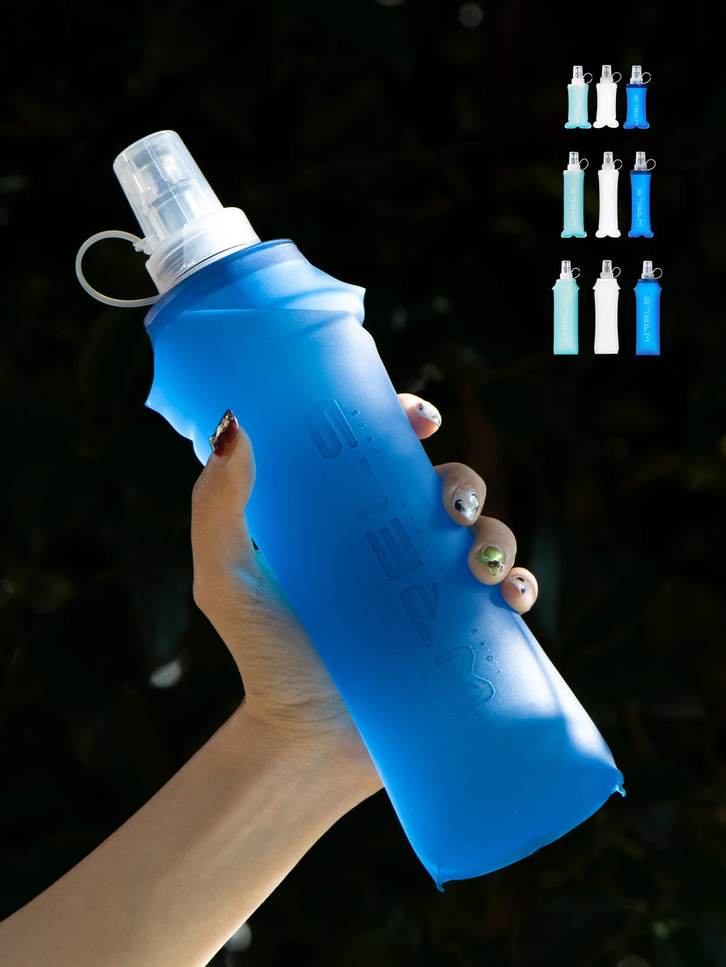 Collapsible TPU Soft Flask – BPA-Free Folding Water Bottle for Hiking and Running