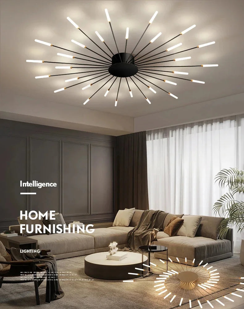 Modern Fireworks LED Ceiling Lamp – Decorative Chandelier for Living Room