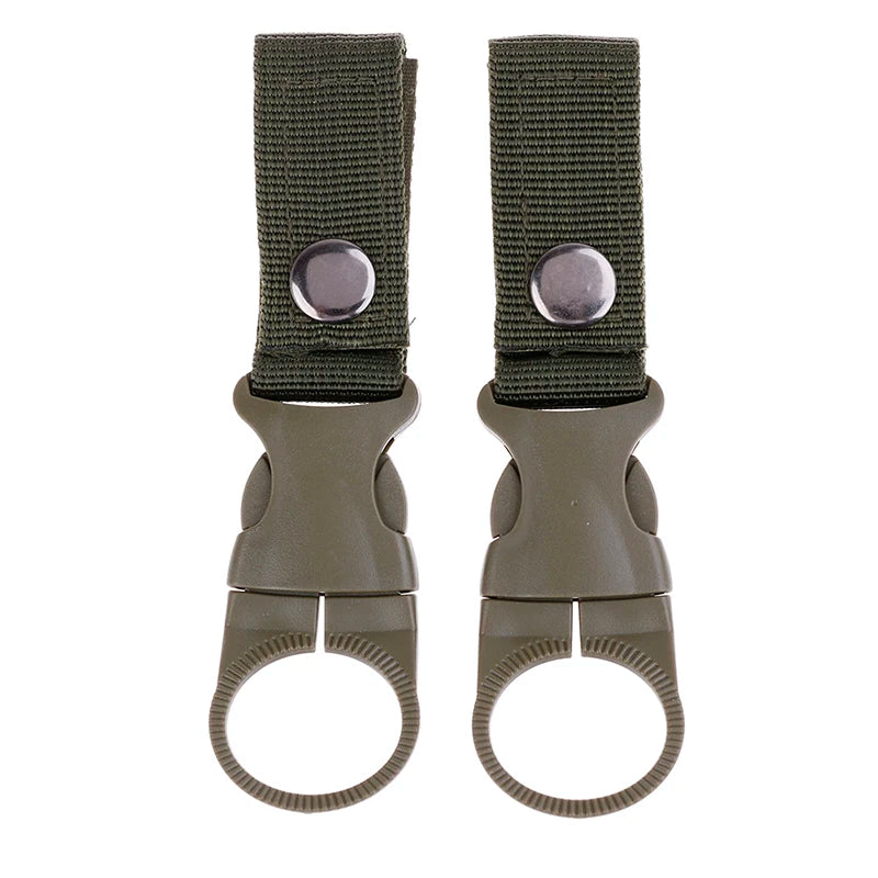 Nylon Webbing Bottle Holder – Tactical Carabiner Hook for Outdoor Hiking